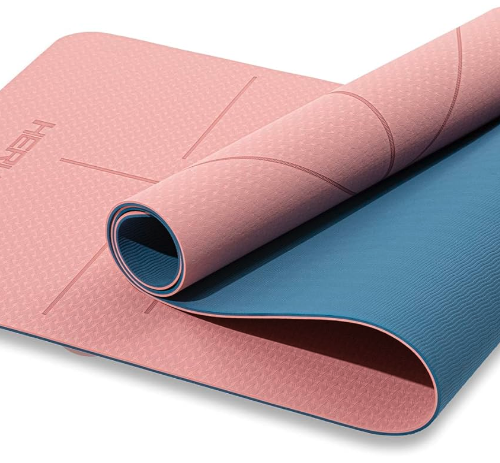 HERUI Yoga Mat Alignment Lines Yoga Mat